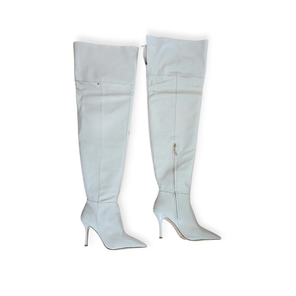 Larroude (Larroudé) Kate Over The Knee Tall Boot Cream Ivory Size 11 - Picture 4 of 9